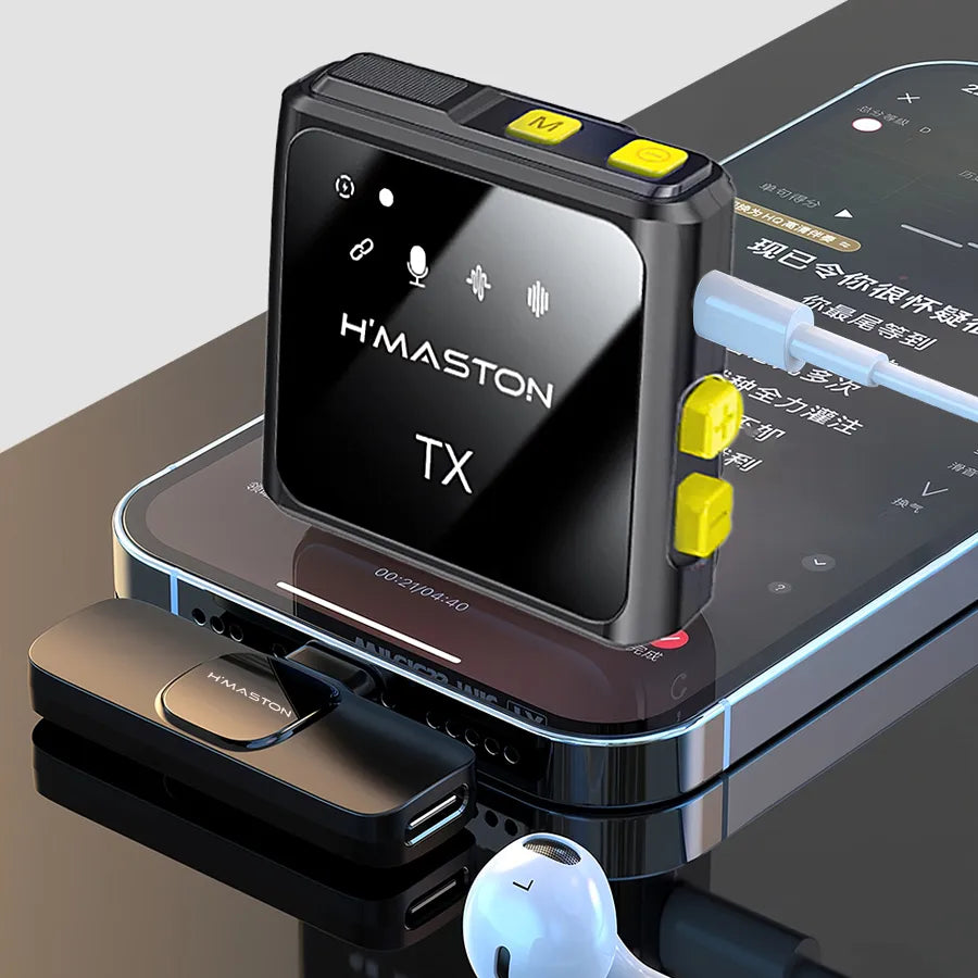 H'Maston MK11/12 – Microfones Tipo-C e Lightning para Celular - Eleadermall