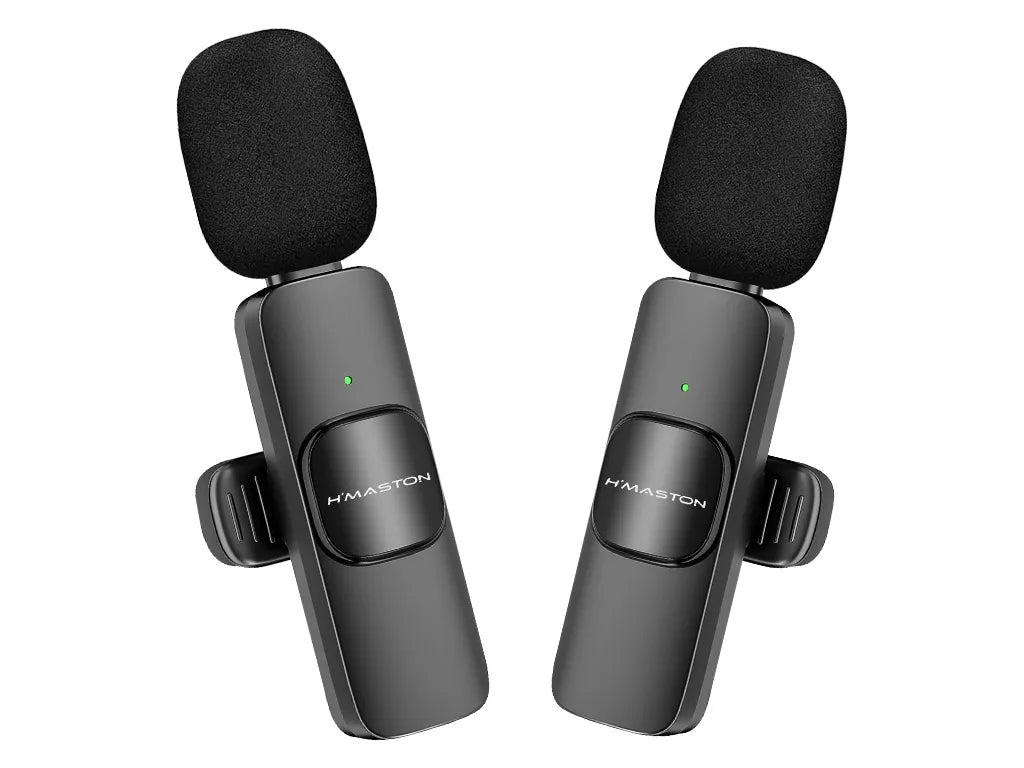 H'Maston MK17 Microfone Lapela Sem Fio Tipo-C e iPhone