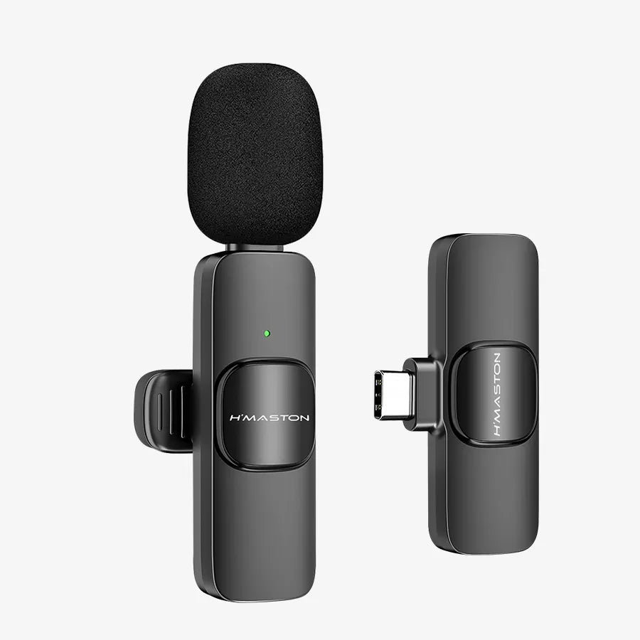 H'Maston MK17 Microfone Lapela Sem Fio Tipo-C e iPhone - Eleadermall
