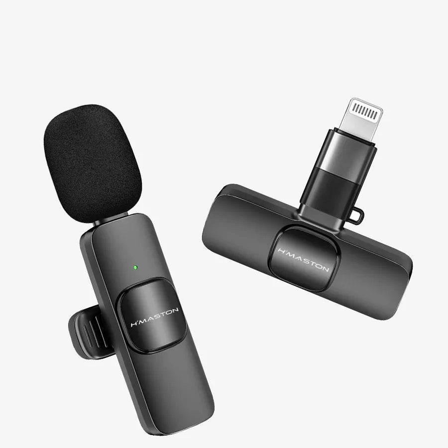H'Maston MK17 Microfone Lapela Sem Fio Tipo-C e iPhone - Eleadermall
