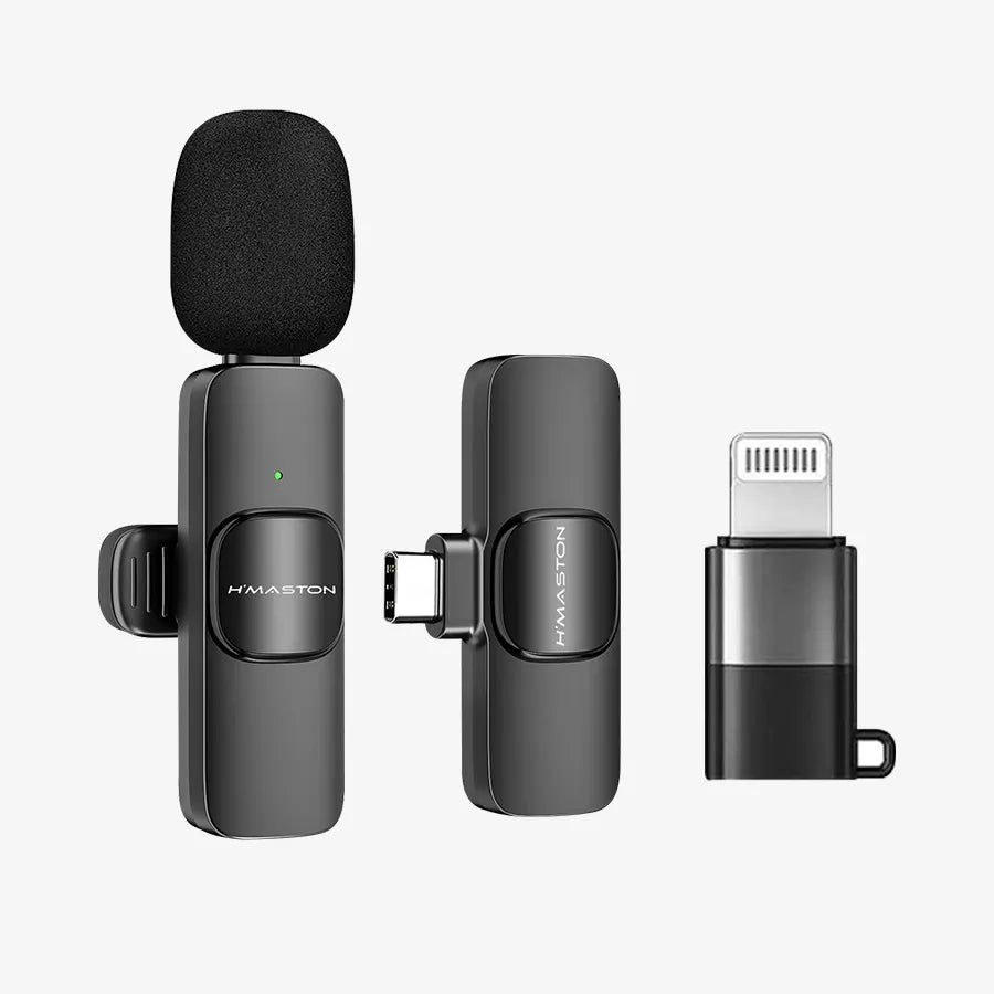 H'Maston MK17 Microfone Lapela Sem Fio Tipo-C e iPhone - Eleadermall