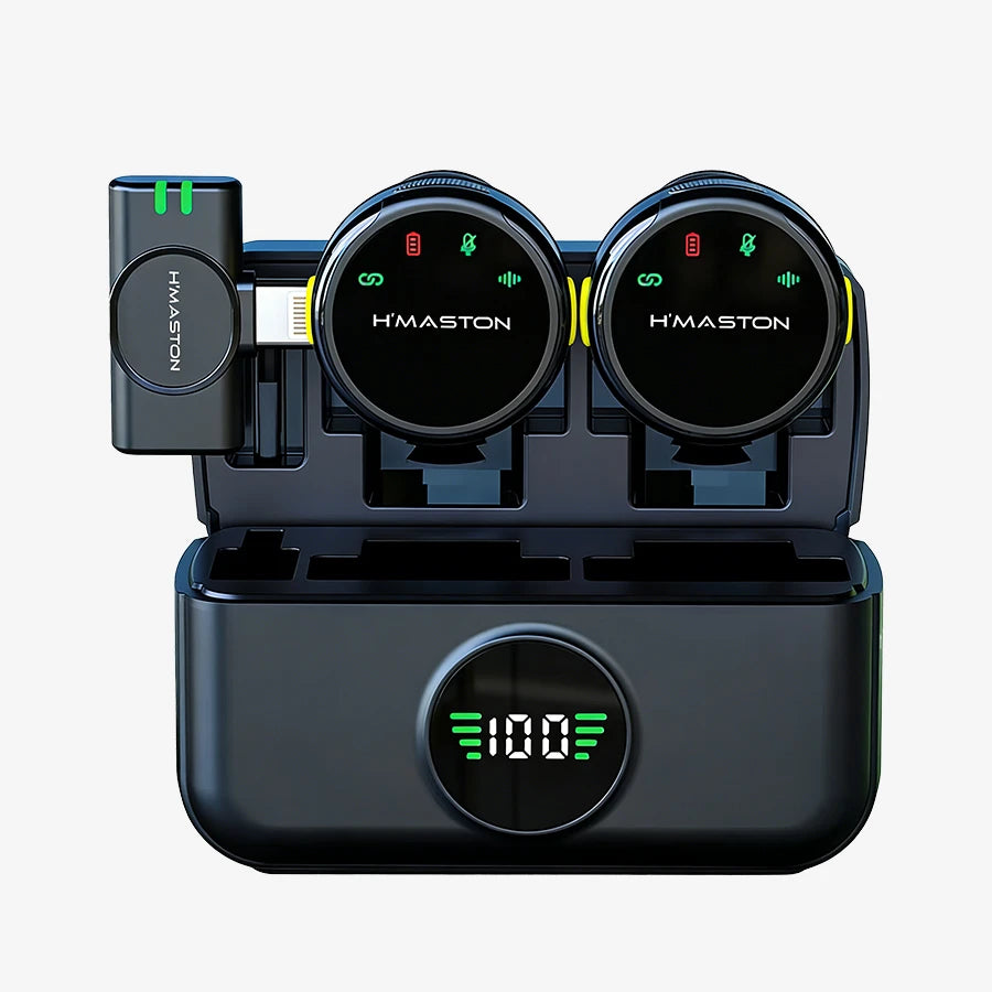 H'Maston MK18 / MK19 Microfone Lapela Sem Fio Anti Ruído Tipo-C