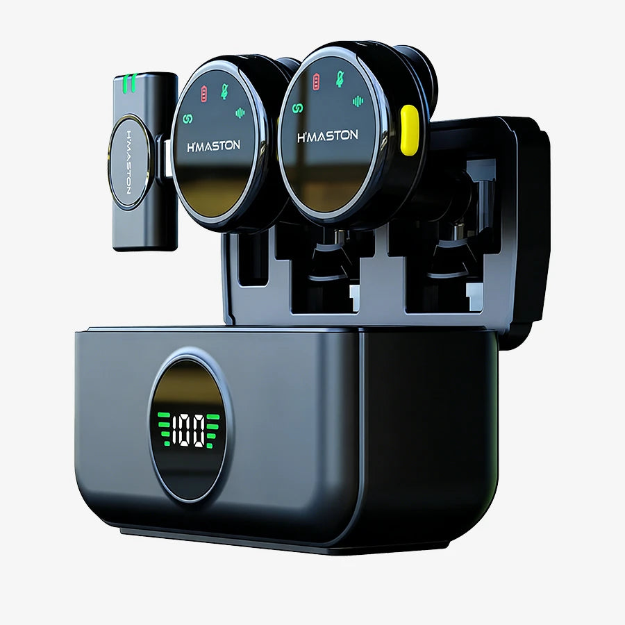 H'Maston MK18 / MK19 Microfone Lapela Sem Fio Anti Ruído Tipo-C