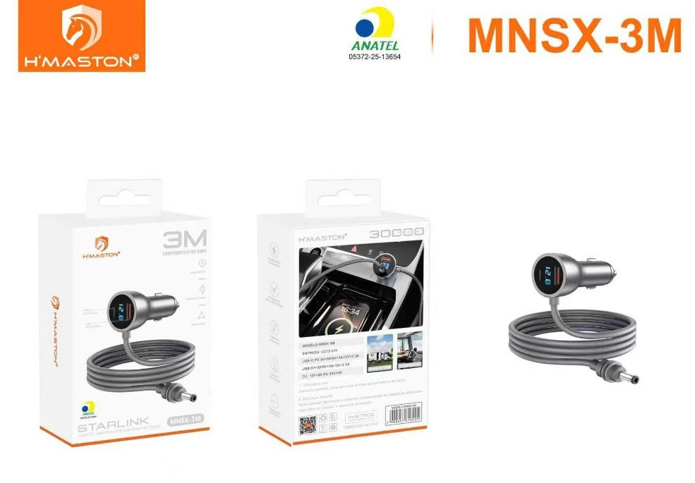 H'Maston MNSX MINI Carregador Veicular Multifuncional Digital Starlink