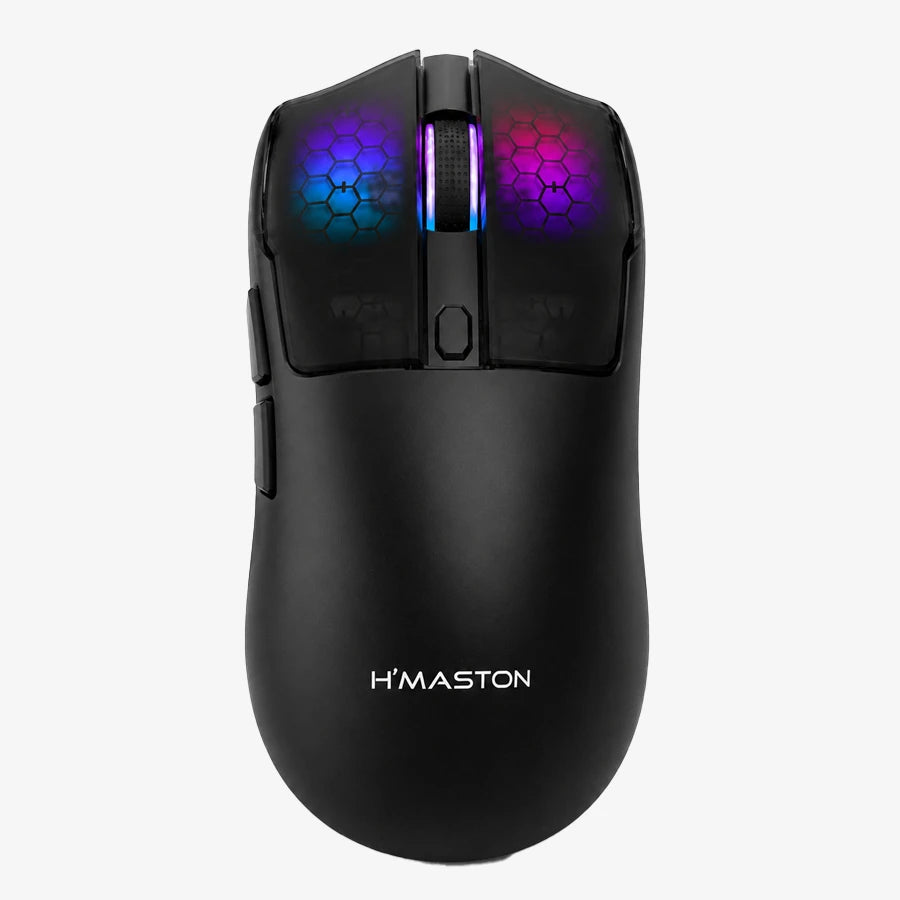H'Maston MS18 - Mouse Gamer RGB Tri-Mode Preto para Alta Performance