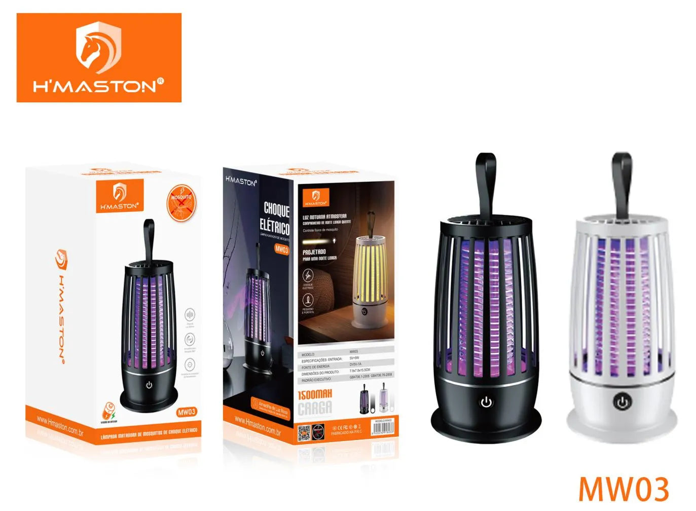 H'Maston MW03 Mata Mosquitos Eletrônico UV Portátil e Eficiente