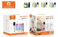 H'Maston MX01 Caixa de Som Bluetooth Portátil com Microfone e Luz LED