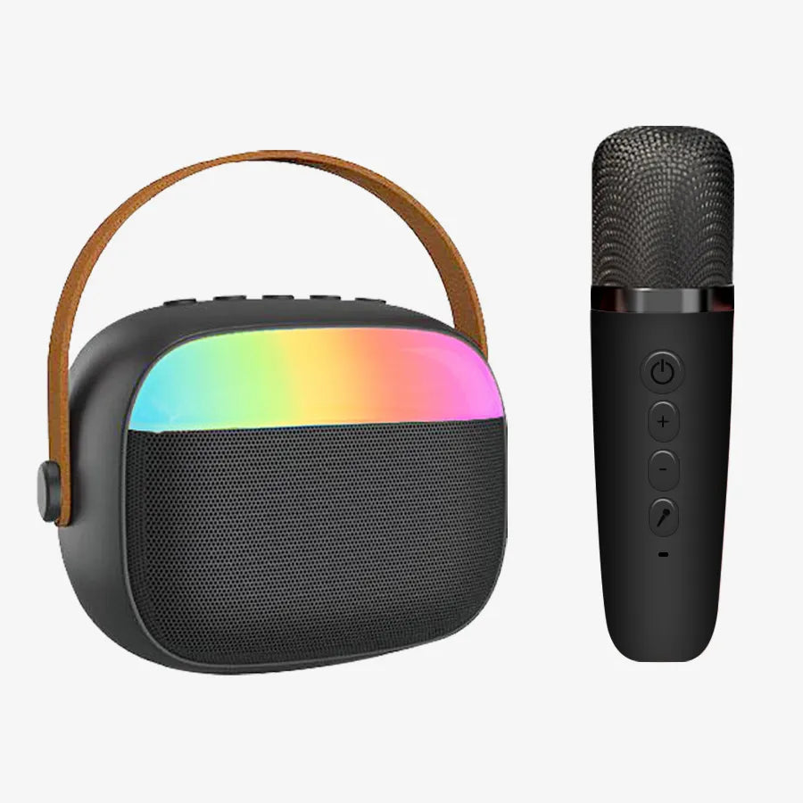 H'Maston MX03 Caixa de Som Bluetooth com Microfone Karaokê com LED