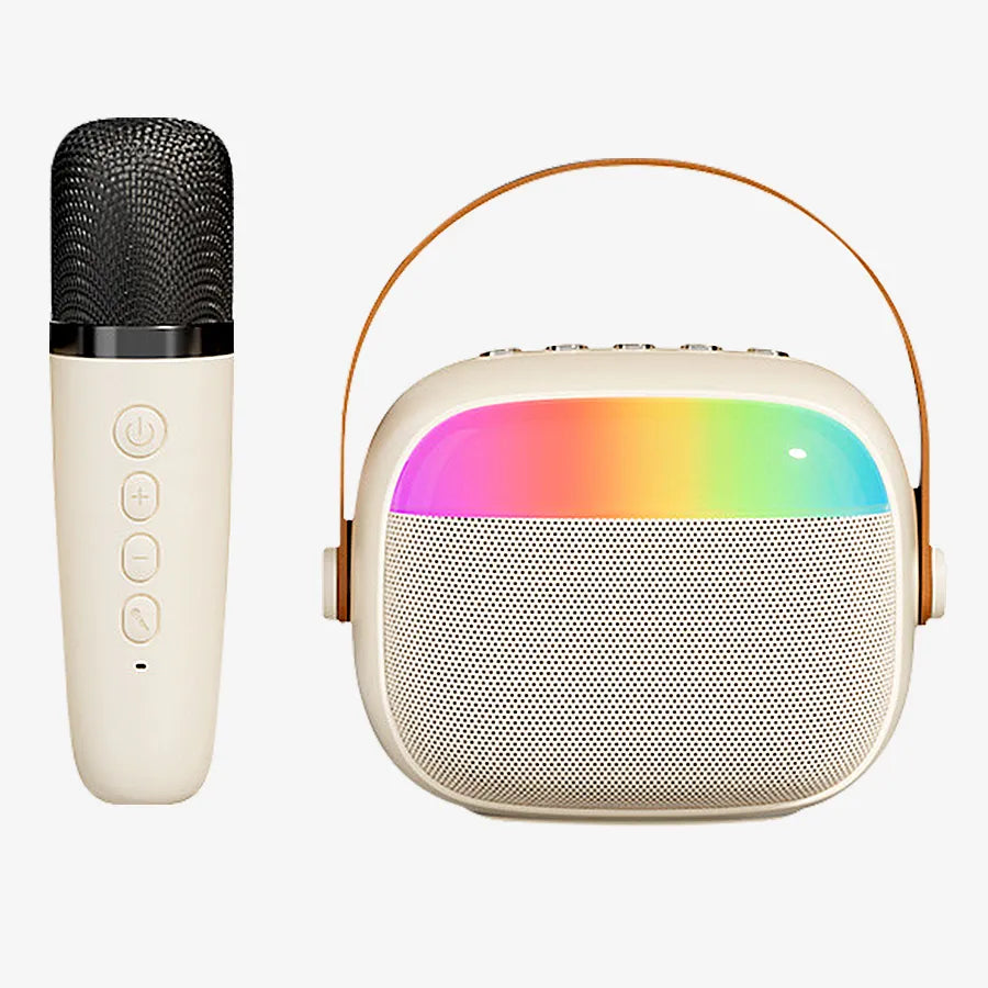 H'Maston MX03 Caixa de Som Bluetooth com Microfone Karaokê com LED