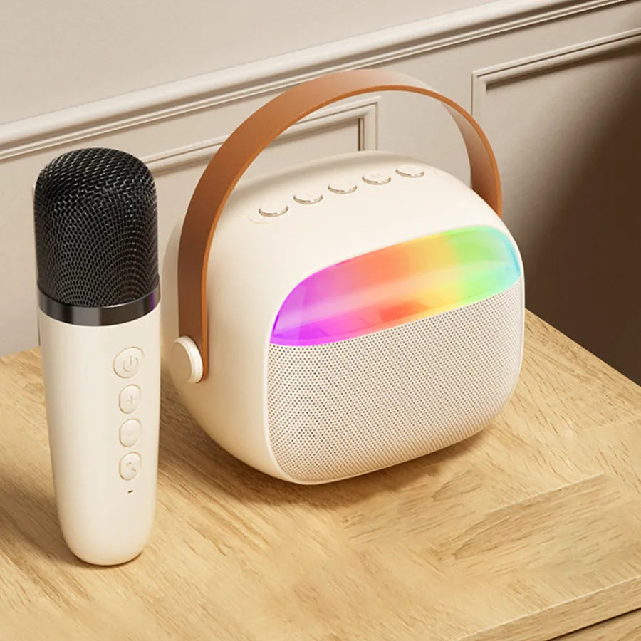 H'Maston MX03 Caixa de Som Bluetooth com Microfone Karaokê com LED