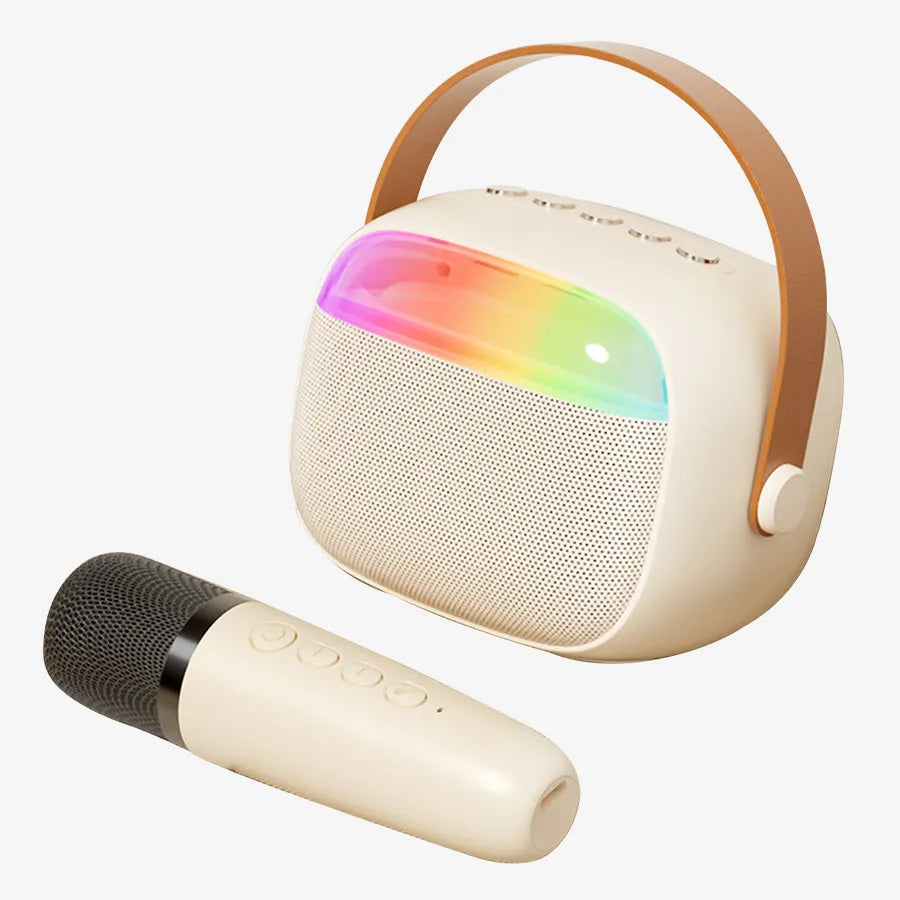 H'Maston MX03 Caixa de Som Bluetooth com Microfone Karaokê com LED