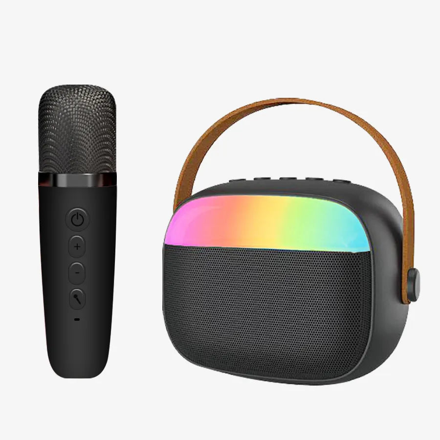 H'Maston MX03 Caixa de Som Bluetooth com Microfone Karaokê com LED