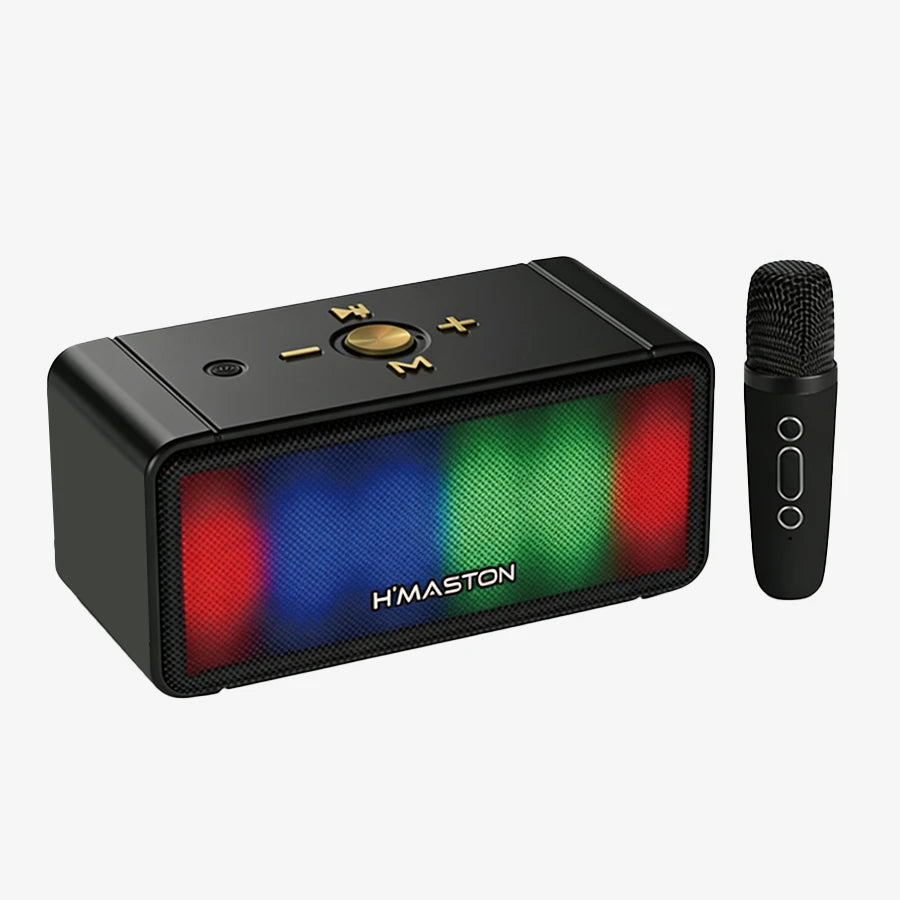 H'Maston MX06 Caixa de Som Bluetooth Portátil com Microfone e LED