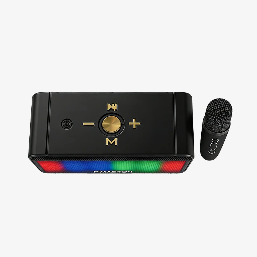 H'Maston MX06 Caixa de Som Bluetooth Portátil com Microfone e LED