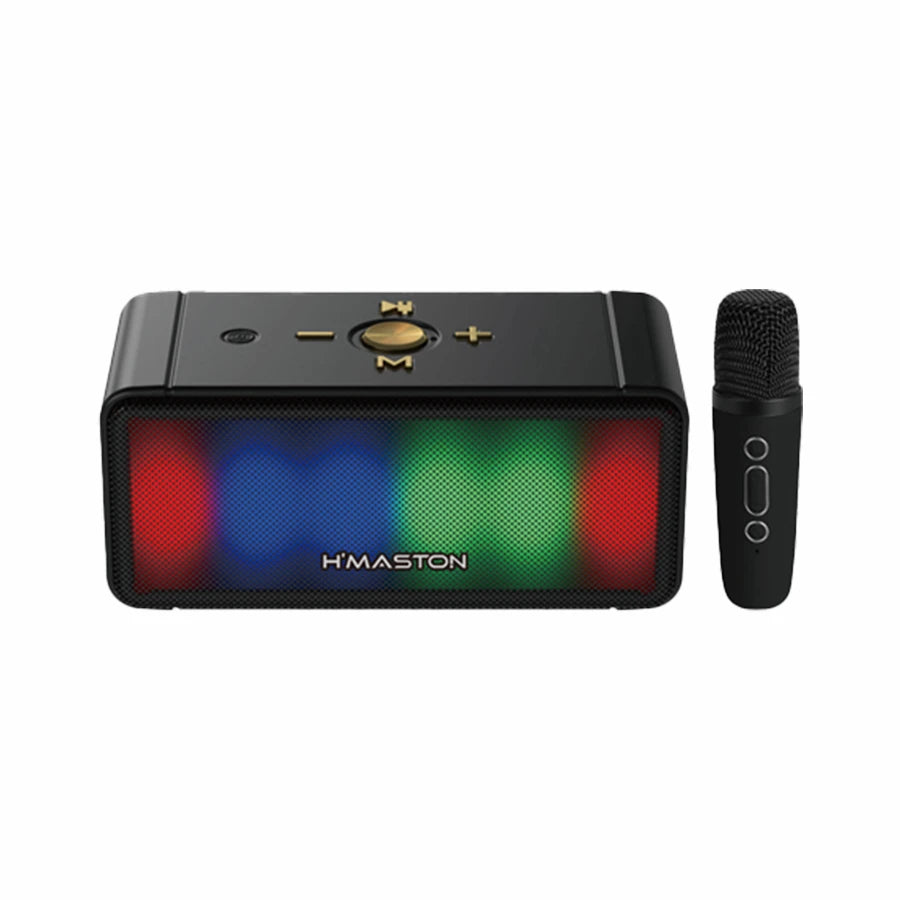H'Maston MX06 Caixa de Som Bluetooth Portátil com Microfone e LED