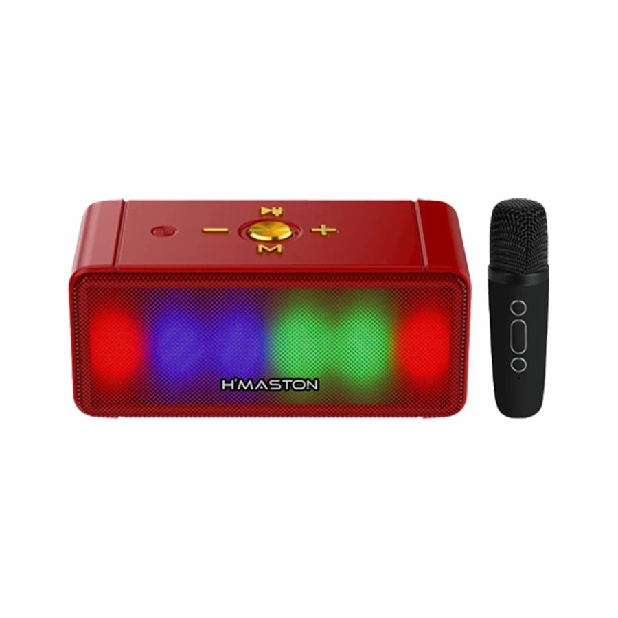 H'Maston MX06 Caixa de Som Bluetooth Portátil com Microfone e LED