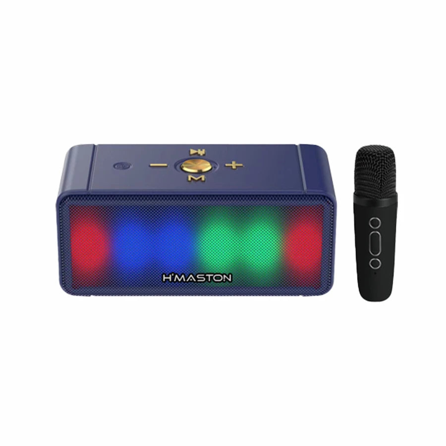 H'Maston MX06 Caixa de Som Bluetooth Portátil com Microfone e LED