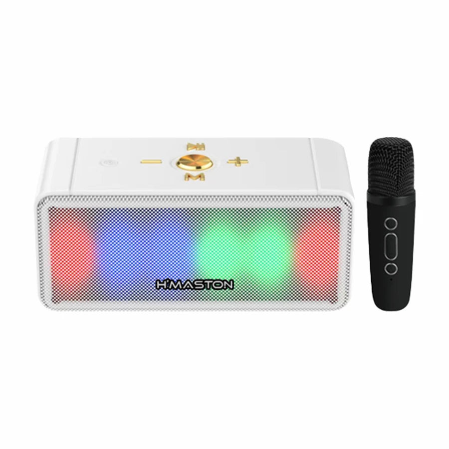 H'Maston MX06 Caixa de Som Bluetooth Portátil com Microfone e LED