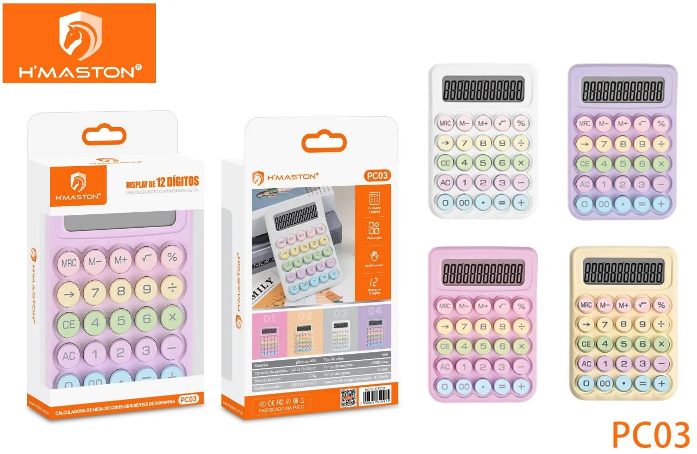 H'Maston PC03 Calculadora LCD Grande