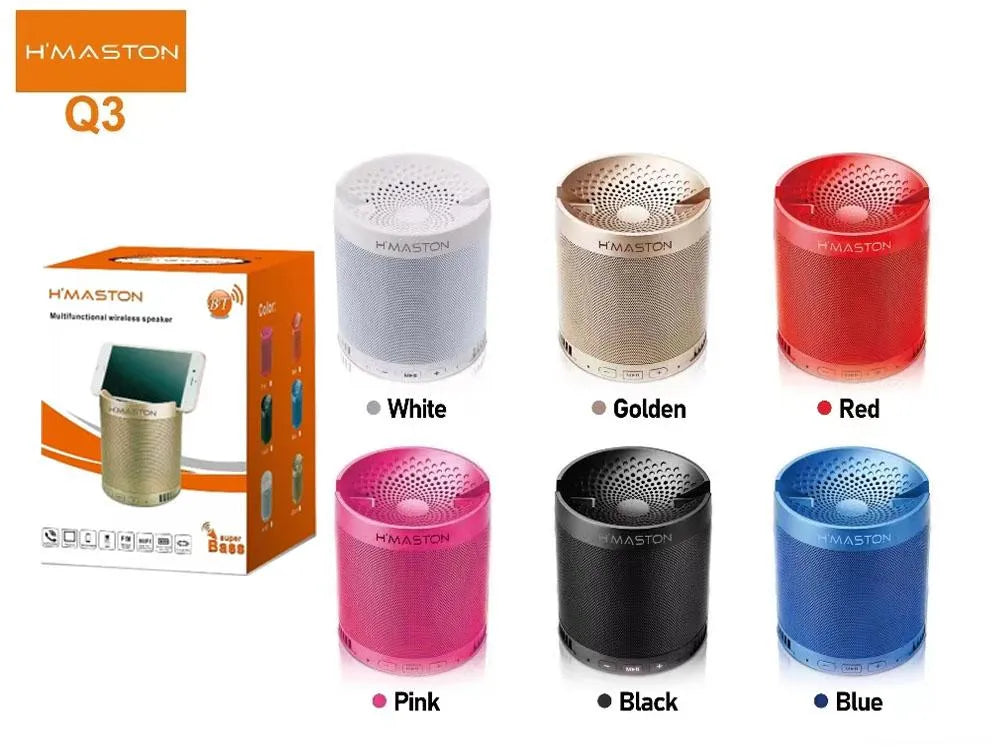 H'Maston Q3 Alto Falante Portátil Bluetooth Preto 110V