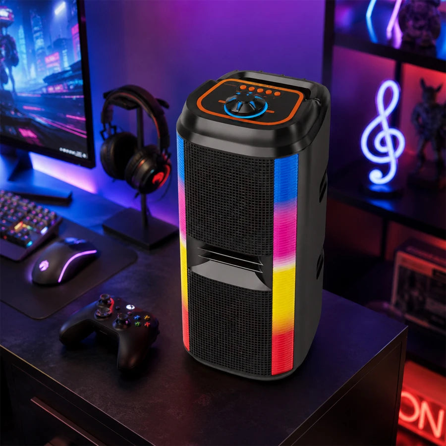 H'Maston QS16 Caixa de Som Bluetooth - Potente e Moderno com RGB