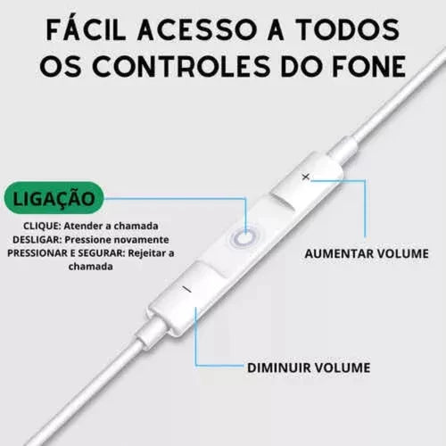 H'Maston RB03 Fone Estéreo c/ Mic p/ iPhone