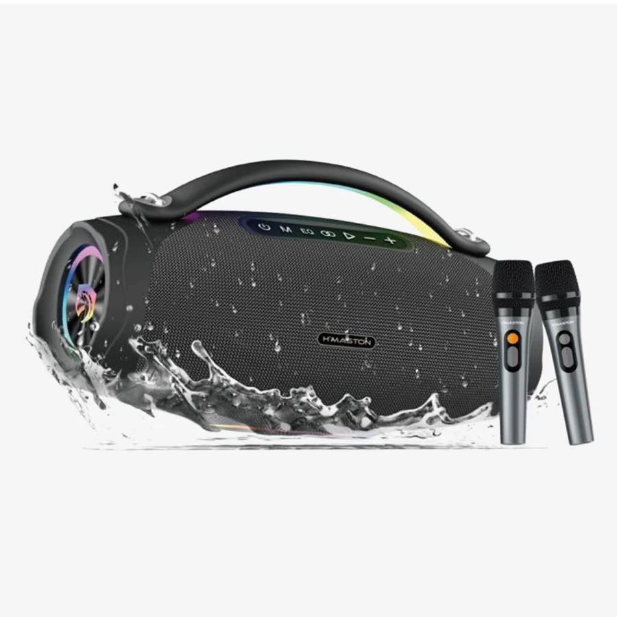 H'Maston RN09 Caixa de Som Boombox Bluetooth TWS 120W com Microfone