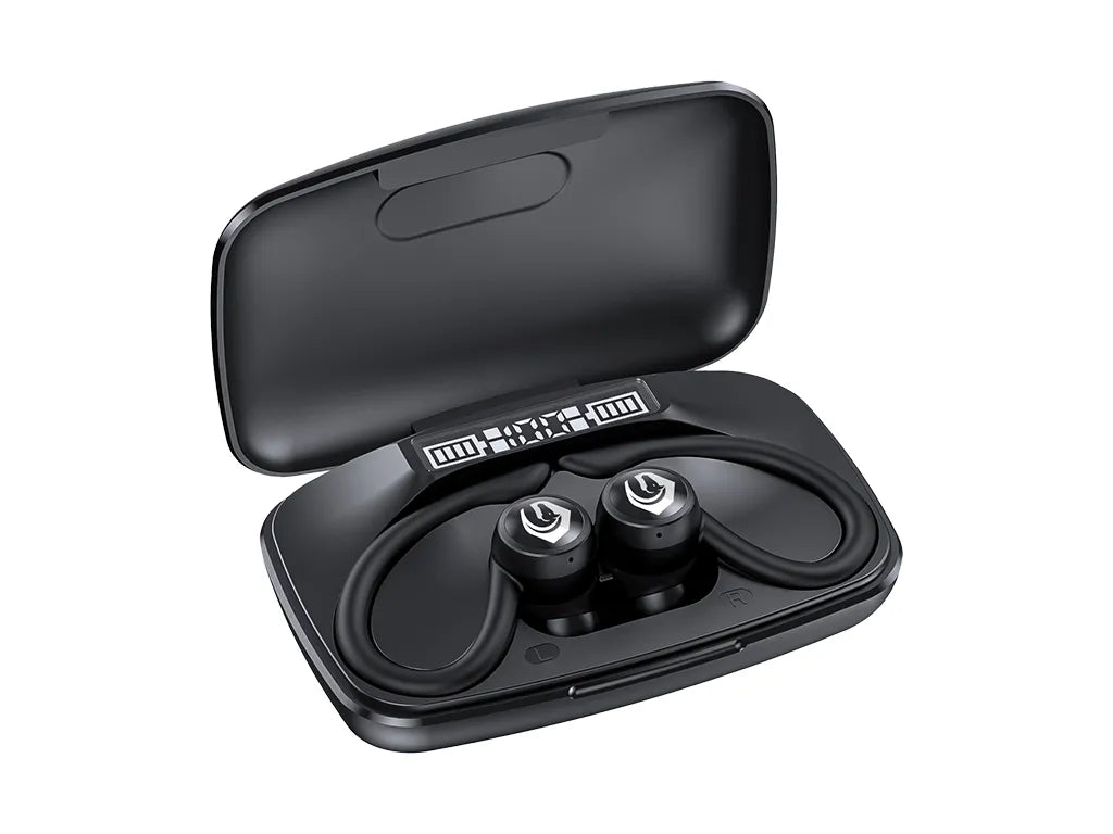 H'Maston RS55 Fone Bluetooth 5.3 com LED para Corrida com Gancho