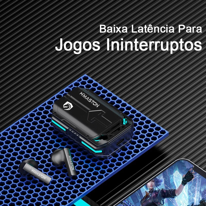 H'Maston RS61 Fone Bluetooth Gamer LED Espetacular