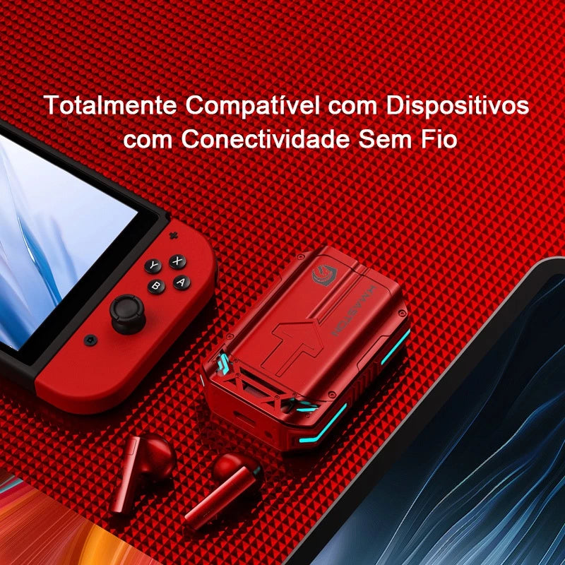 H'Maston RS61 Fone Bluetooth Gamer LED Espetacular