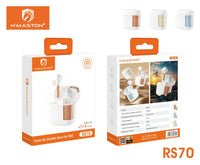 H'maston RS70 Fone de Ouvido TWS Bluetooth 5.4 Sem Fio Esportivo