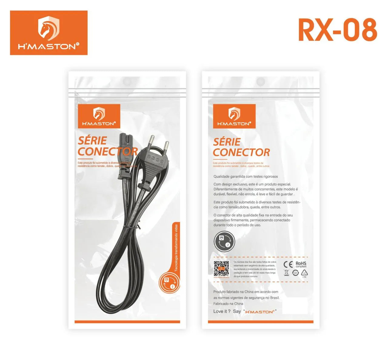 H'Maston RX08 Conector Premium - Durável e Flexível para Dados e Energia