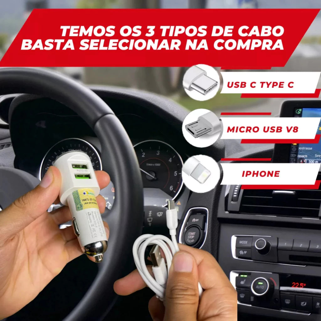 H'Maston S15 Carregador Veicular Turbo 4.1A - Eleadermall