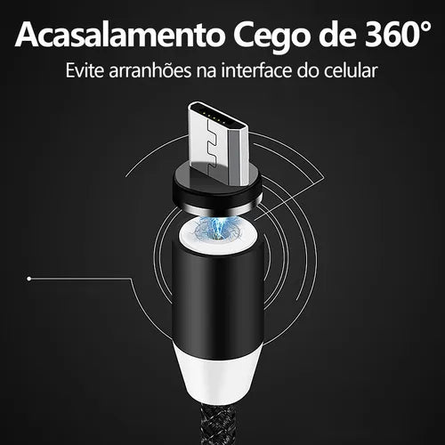 H'maston SJX01 Cabo Magnético 3 em 1 1m LED - Eleadermall