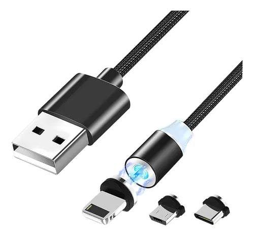 H'maston SJX01 Cabo Magnético 3 em 1 1m LED - Eleadermall