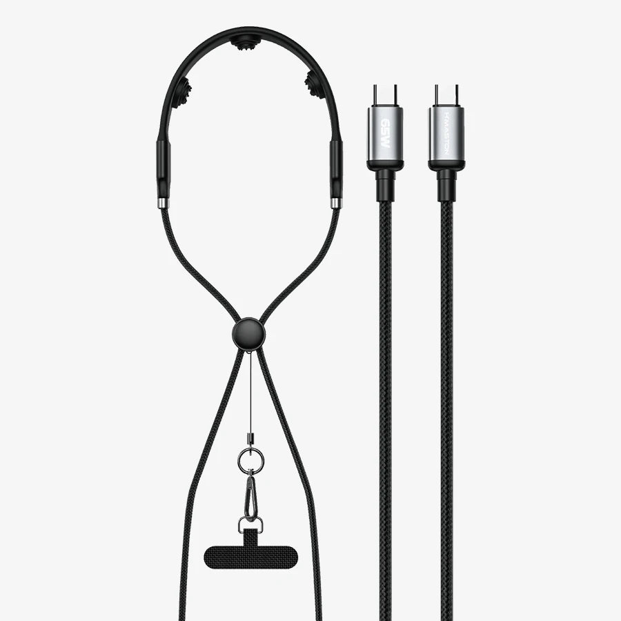 H'Maston SJX63 Cabo USB-C com Alça Anti-perda 65W