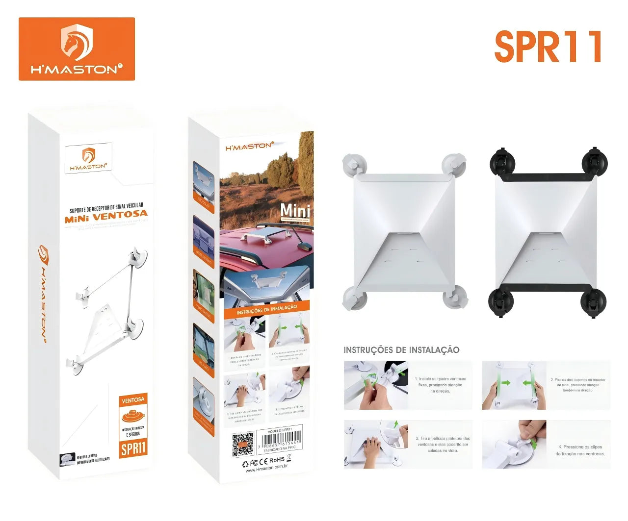 H’Maston SPR11 Suporte de Ventosa Starlink – Instalação Segura em Carro, Teto e Janela Traseira