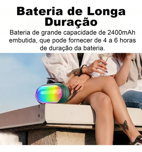 HMaston TN33 Som Portátil Bluetooth com LED - Eleadermall