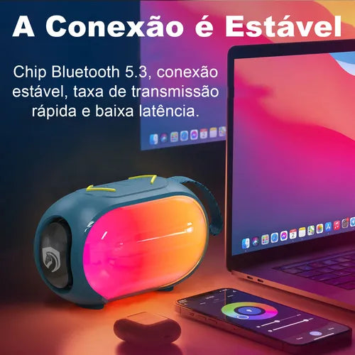 HMaston TN33 Som Portátil Bluetooth com LED - Eleadermall