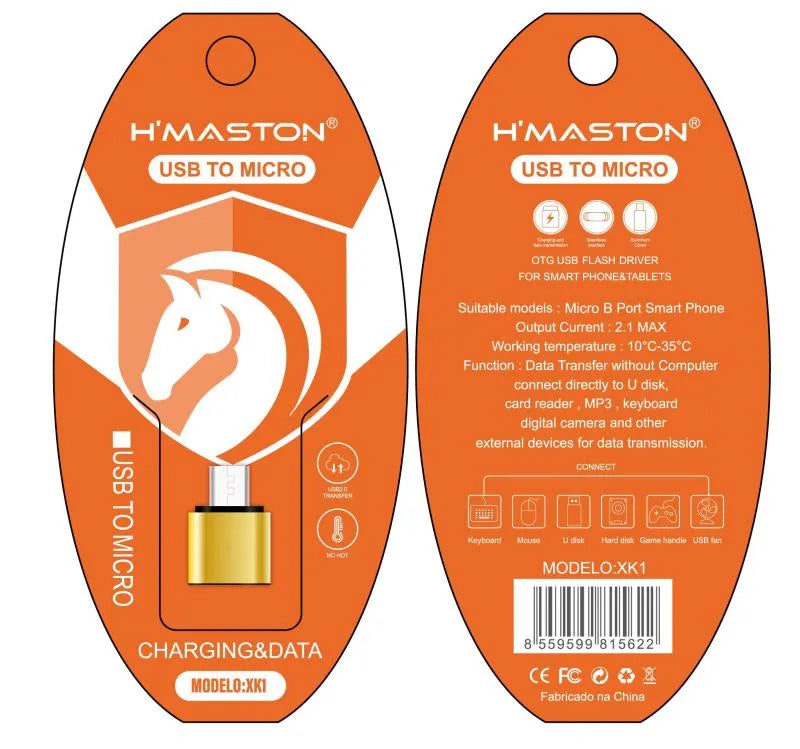 H'Maston XK1 Adaptador Conexão Rápida e Versátil para Dispositivos Móveis