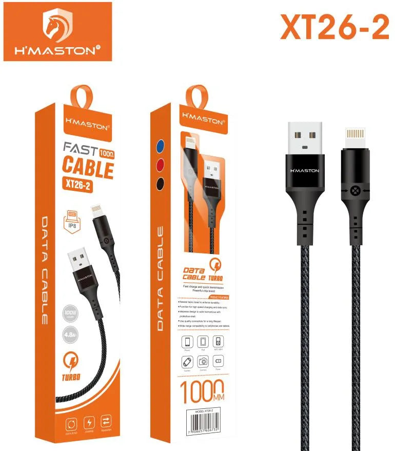 H'Maston XT26 Cabo Carregador Turbo Rápido e Durável 4.8A