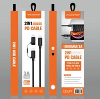 H'Maston XT28 Cabo 2IN1 PD Type-C 1000MM - Alta Velocidade 3A
