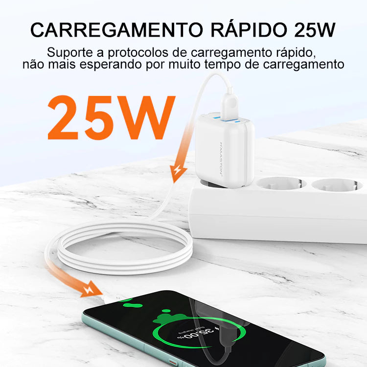 H'maston Y24 Carregador 25w Portátil 2 USB - Eleadermall
