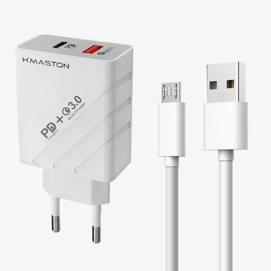 H'Maston Y41 Carregador Turbo 48W com Cabo V8 - Eleadermall