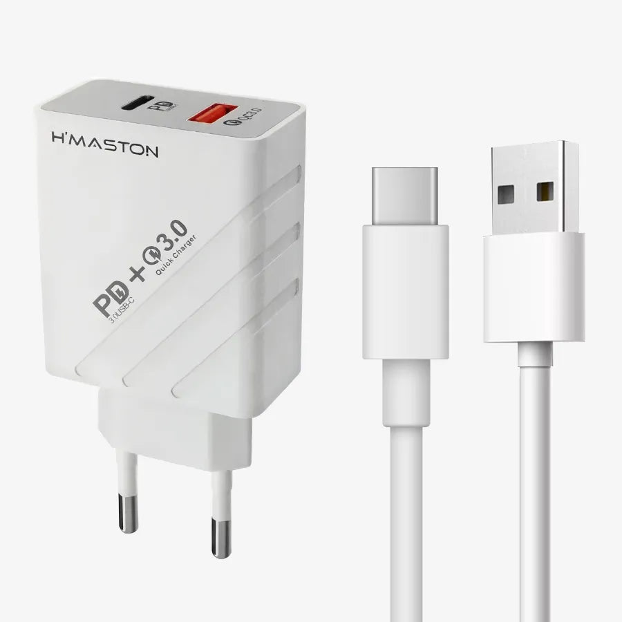 H'Maston Y41 Carregador Turbo 48W com Cabo V8 - Eleadermall