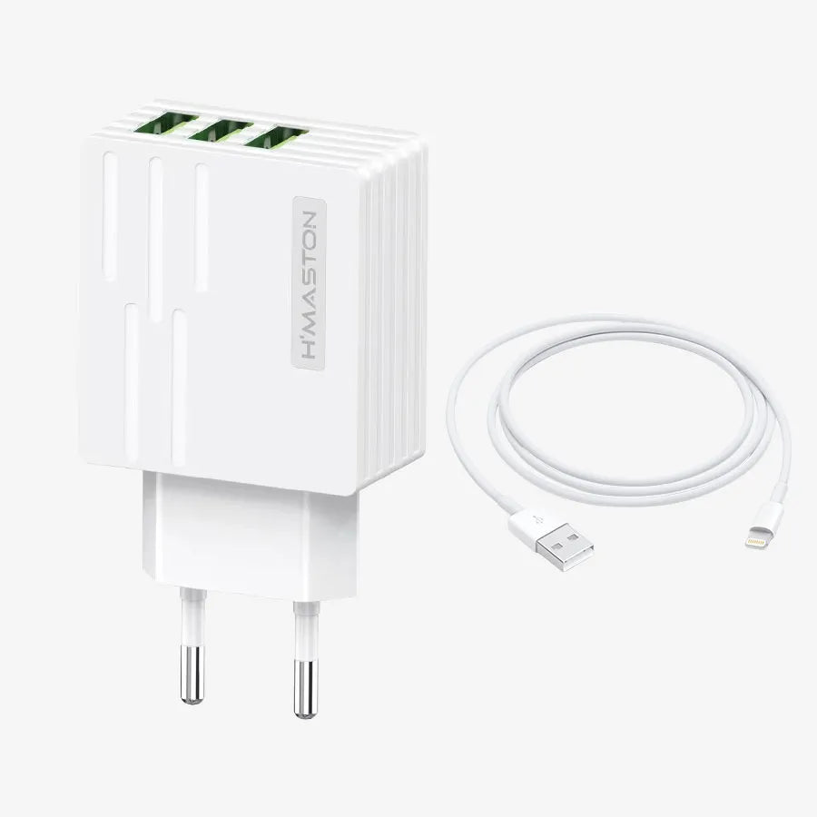 H'Maston Y42 Carregador 3 USB Turbo 5.1A V8/IOS - Eleadermall