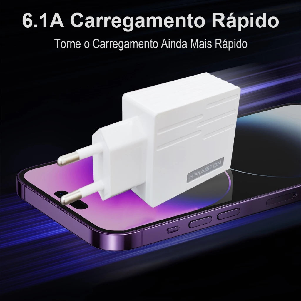 H'Maston Y42 Carregador 3 USB Turbo 5.1A V8/IOS - Eleadermall