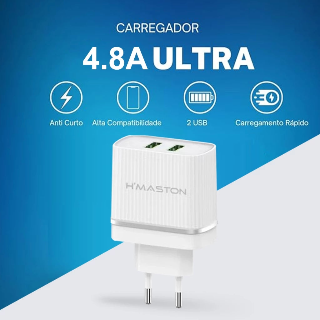 H'maston Y44 Carregador Turbo 4.8A 2 USB Original - Eleadermall