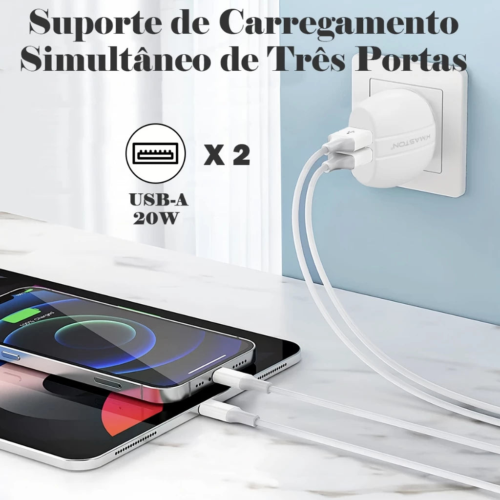 H'Maston Y51 Carregador Turbo 20W 2USB Rápido - Eleadermall