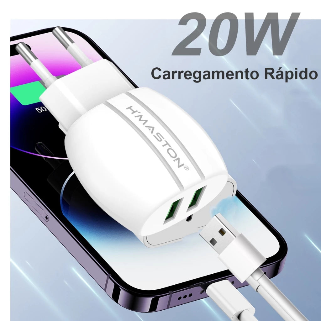 H'Maston Y51 Carregador Turbo 20W 2USB Rápido - Eleadermall